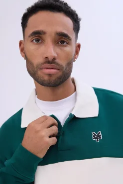 Zoo Yok Mens Colour Block Polo Sweatshirt