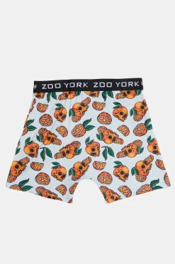 Zoo York Mens Orange Skulls Boxer Brief